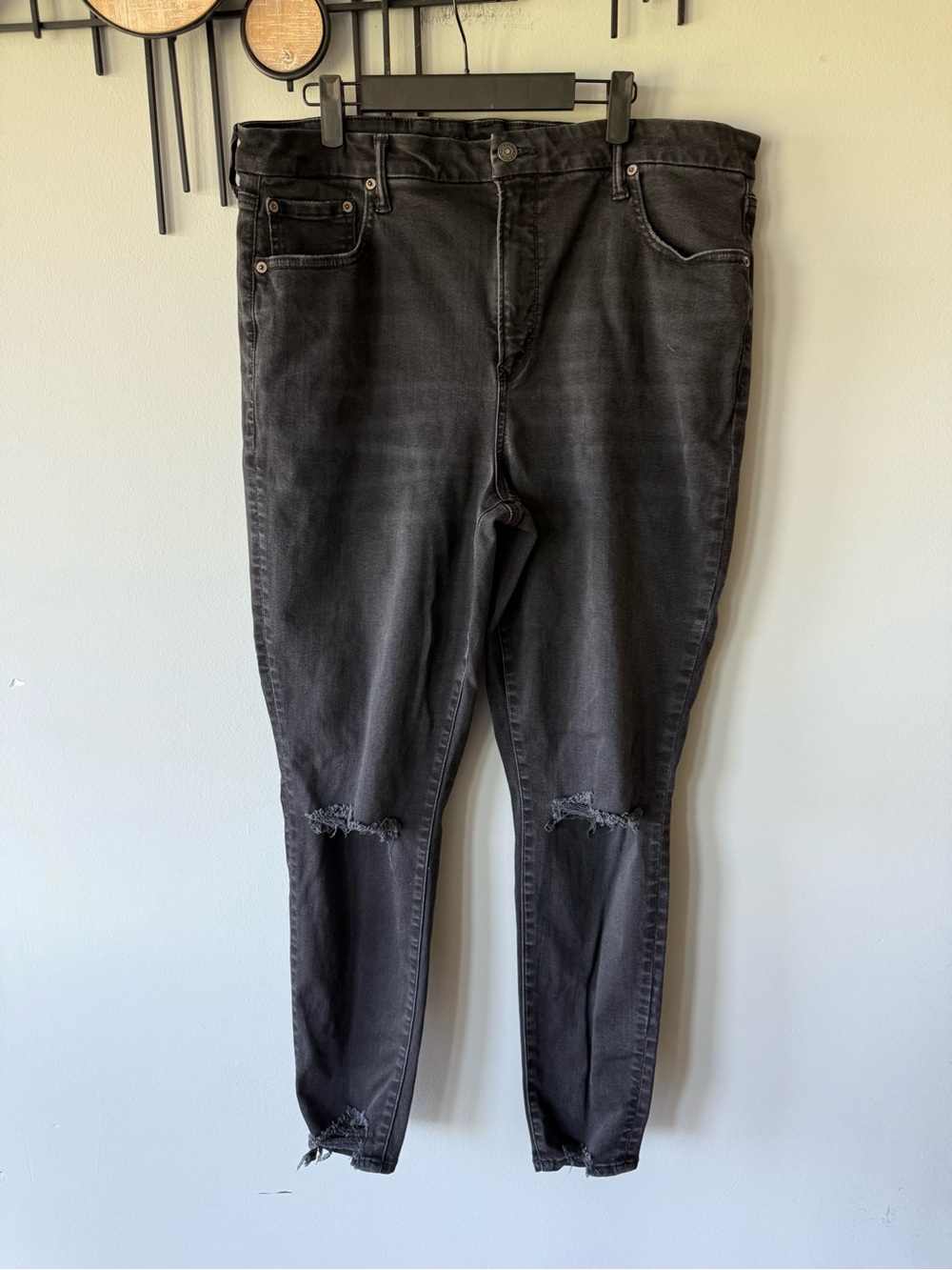 American Eagle Outfitters Black Skinny Distressed Jeans